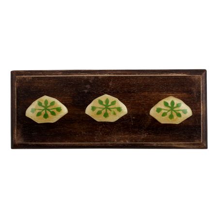 Green Leaf Resin Wooden Hooks