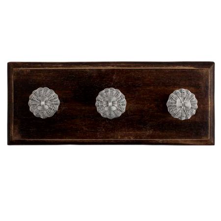 Silver Metal Wire Wooden Hooks