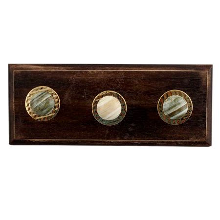 Round Mix Metal and Bone Wooden Hooks