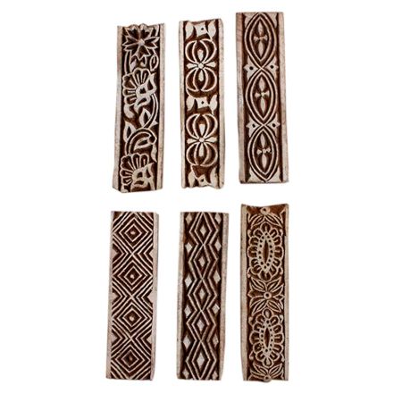 Set of 6 Piece New Mix Wooden Printing Block