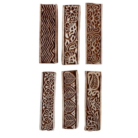 Set of 6 Piece New Mix Wooden Printing Block