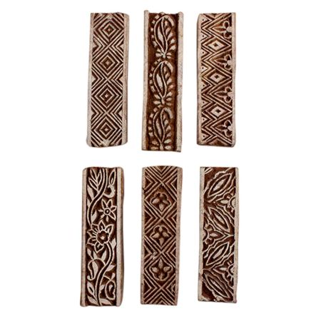 Set of 6 Piece New Mix Wooden Printing Block
