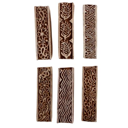 Set of 6 Piece New Mix Wooden Printing Block