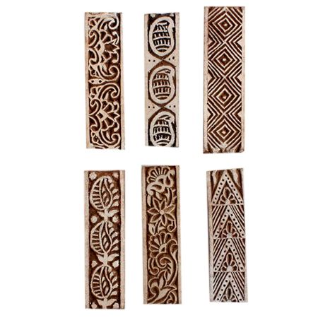 Set of 6 Piece New Mix Wooden Printing Block