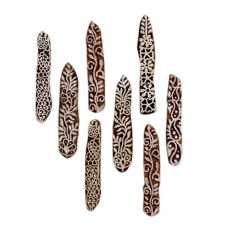 Set of 8 Piece New Mix Wooden Printing Block