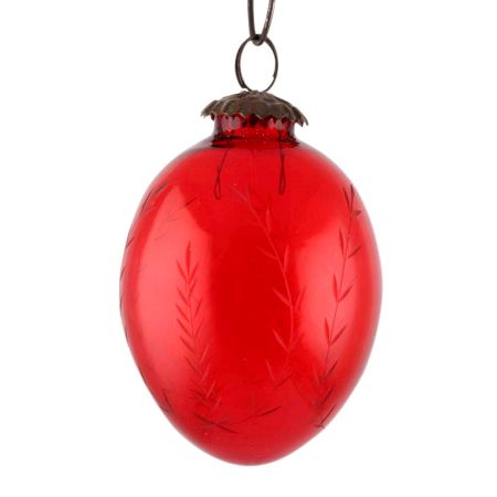 Red Avocado Flower Leaf Cut Christmas Hanging