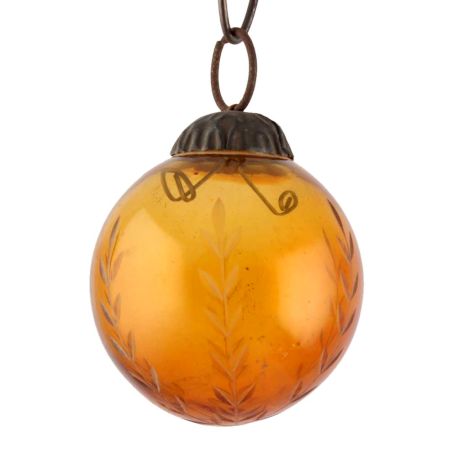 Yellow Round Leaf Cut Christmas Hanging