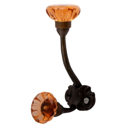 Amber Paneled Sides Glass Iron Hook
