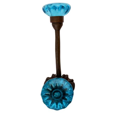 Royal Blue Paneled Sides Glass Iron Hook