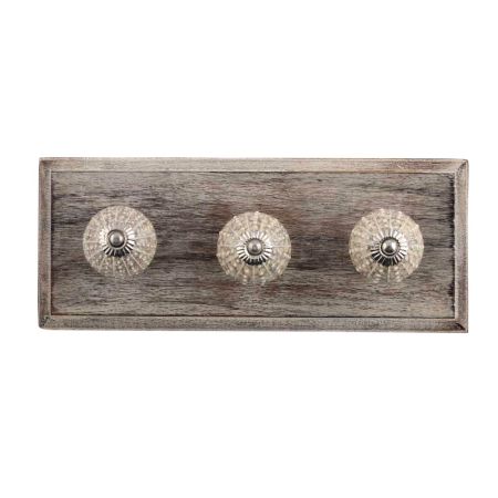 White Cream Base Ceramic Crackle Wooden Hooks