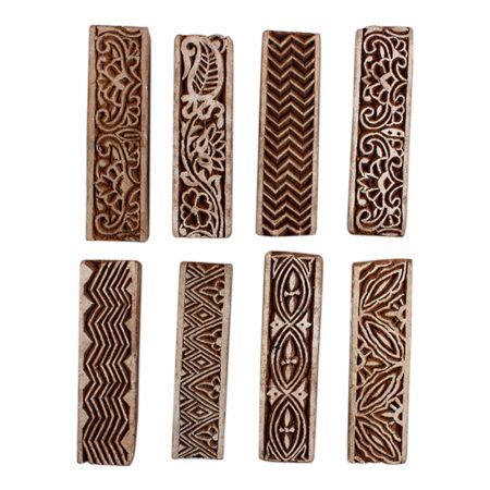 Set of 8 Piece New Mix Wooden Printing Block