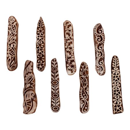 Set of 8 Piece New Mix Wooden Printing Block