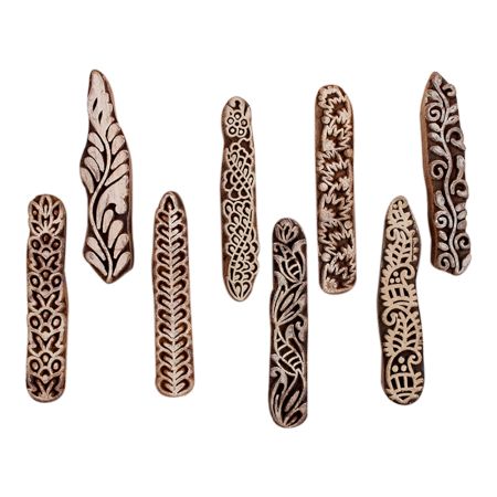 Set of 8 Piece New Mix Wooden Printing Block
