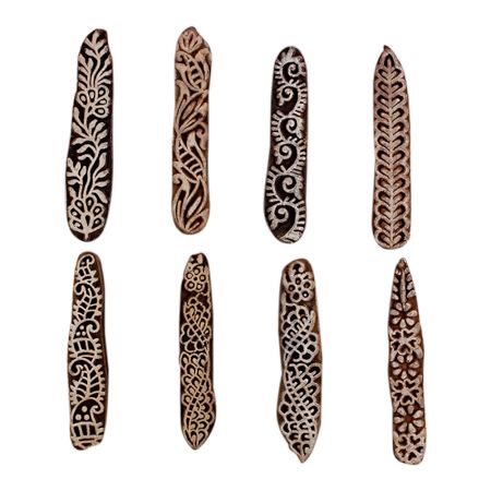 Set of 8 Piece New Mix Wooden Printing Block