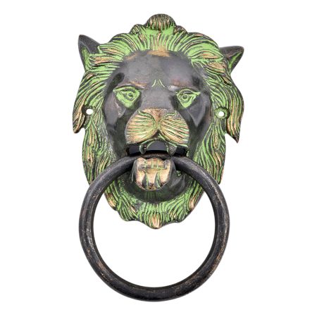 Green Patina Lion Door Knocker