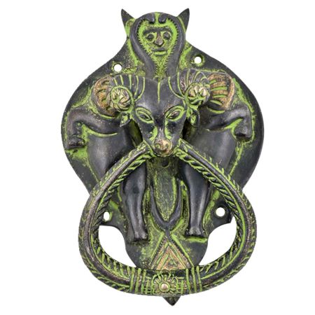 Bronze Deer Two Elephants Knocker