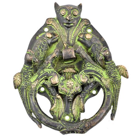 Bronze Bat Two Fishes Knocker