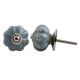 Grey Etched Ceramic Melon Knob