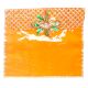 Geetanjali Decor beautiful, orange coloured saree cover made of fabric and covered with plastic