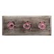 Pink Daffodils Ceramic Etched Wooden Hooks
