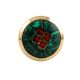 Round Green Stone and Metal Knob