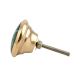 Round Green Stone and Metal Knob