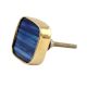 Square Slate Blue Bone and Metal Knob