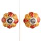 Brown Red Flower Knob