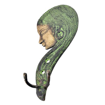 Bronze Face with Long Hair Hooks