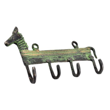 Long Horse Body Bronze Patina Hooks