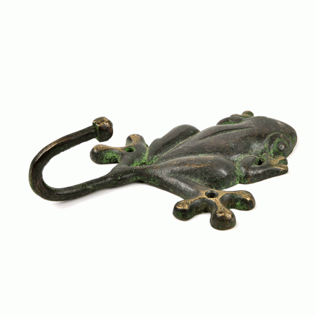 Black Brass Frog Wall Hooks