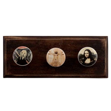 Mix Multicolor Ceramic Flat Wooden Hooks