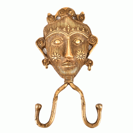 Bronze Tribal Face Mask Wall Hooks