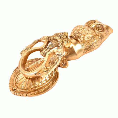 Golden Owl Brass Peacock Door Knocker