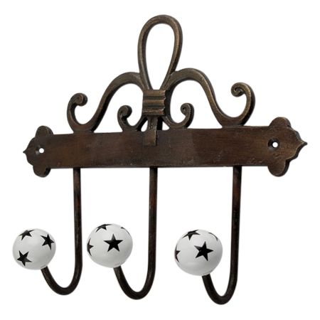 Black Star Ceramic Iron Hooks