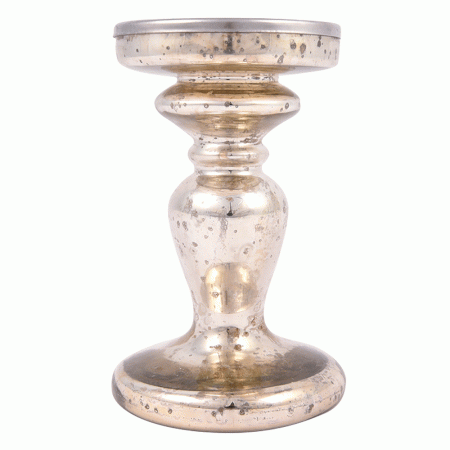 Tall Hollow Glass Pillar Candle Holder