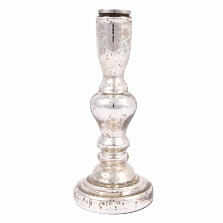 Silver Vintage Effect Candle Holder