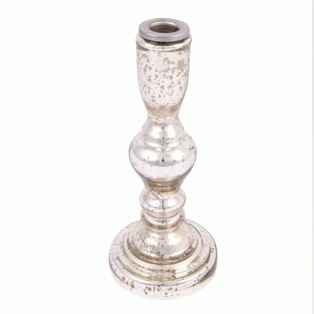 Silver Vintage Effect Candle Holder