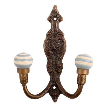 Grey Etched Strip Ceramic Iron Hooks