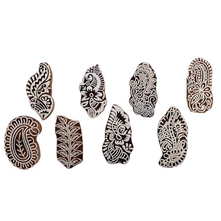 Set of 8 Piece New Mix Wooden Printing Block