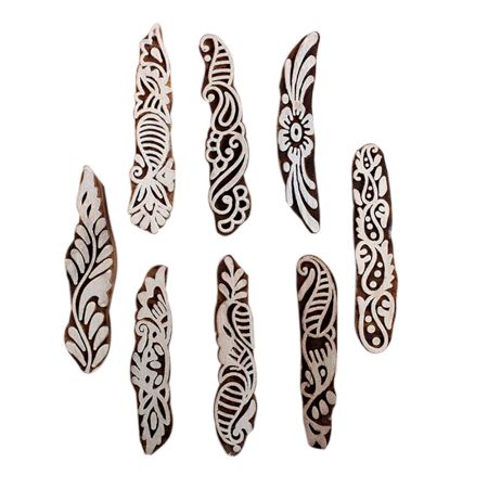Set of 8 Piece New Mix Wooden Printing Block