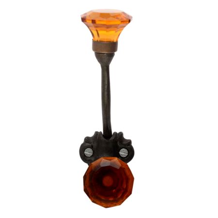 Amber Diamond Glass Cut Iron HooK