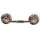 Peach Leaf Ceramic Floral Bridge Cabinet Handle