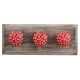 Red Heart Etched Ceramic Wooden Hooks
