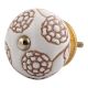 White Brown Marigold Floral Knob