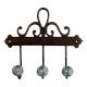 Forest Green Floral Ceramic Iron Hooks