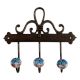 Turquoise Floral Ceramic Iron Hooks