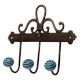 Turquoise Black Strip Ceramic Iron Hooks