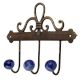 Navy Blue Floral Ceramic Iron Hooks