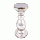 Silver Glass Pillar Candle Holder